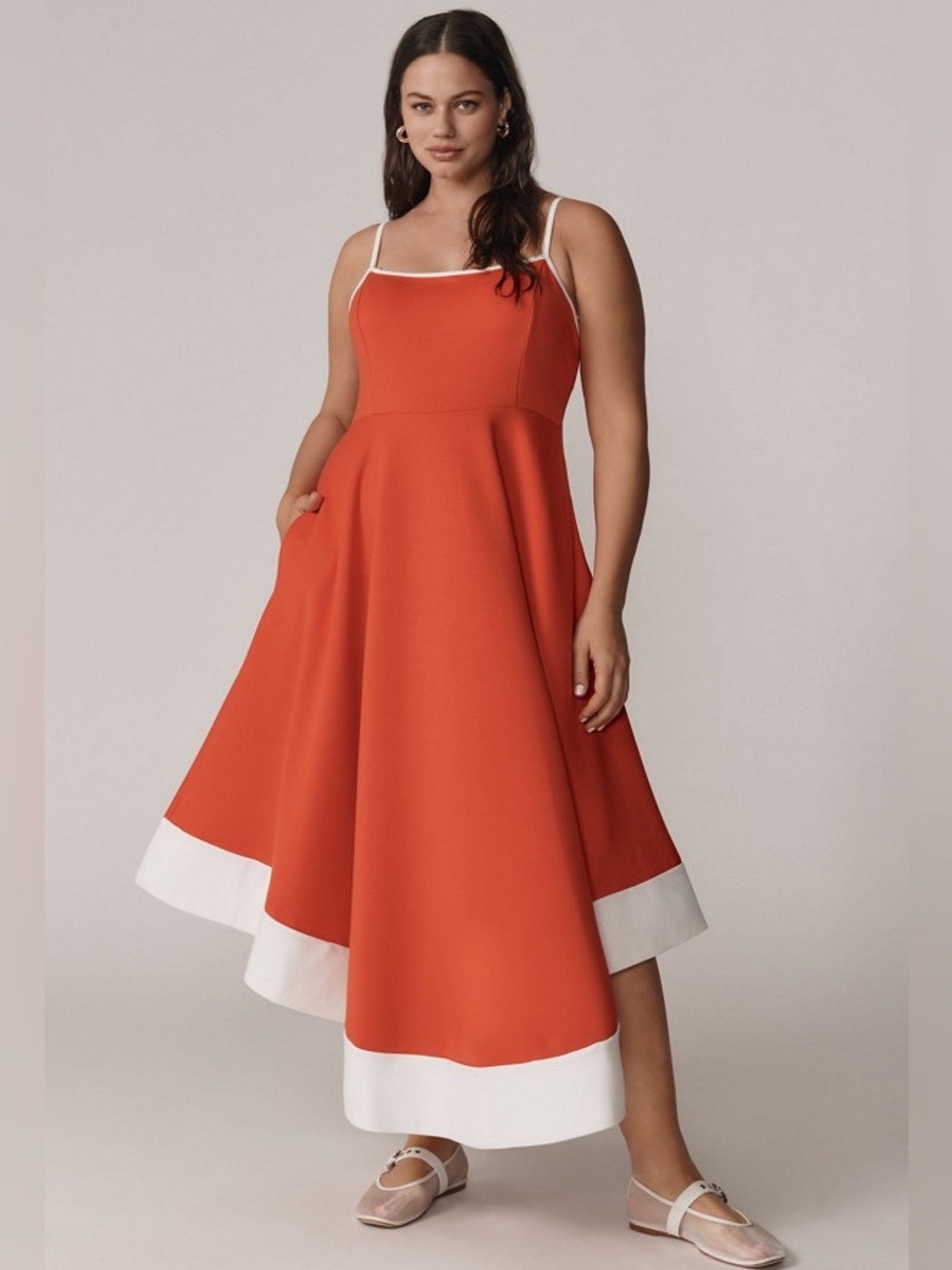 Maeve by Anthropologie Color block A-Line Midi Dress